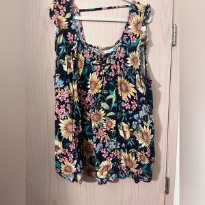 Maurices Floral Sleeveless Top - Black Multicolor